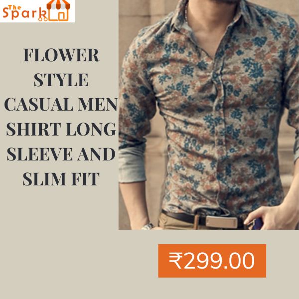 299 rs only flower style casual men shirt long sleeve thesparkshop.in